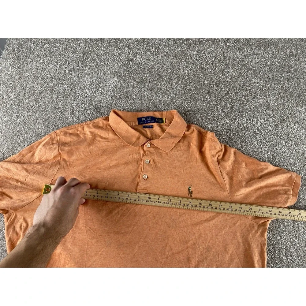 Polo Ralph Lauren Soft Cotton Orange Polo Shirt Mens XL Flesh Pony Classic Work